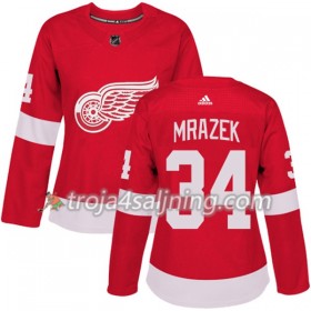 Detroit Red Wings tröja Petr Mrazek 34 Röd 2017-2018 Adidas Authentic - Dame NHL Tröjor